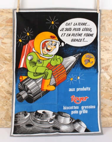 Torchon publicitaire vintage biscottes Roger