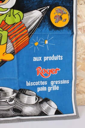 Torchon publicitaire vintage biscottes Roger