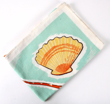 Torchon vintage coquillage et crustacés