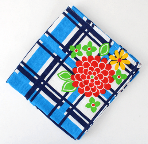 Torchon vintage en coton imprimé fleurs