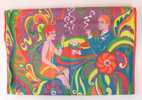 Torchon coloré psychédélique vintage