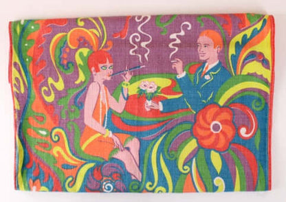 Torchon coloré psychédélique vintage