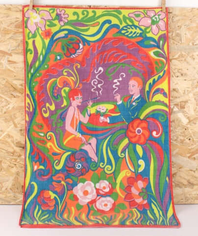 Torchon coloré psychédélique vintage