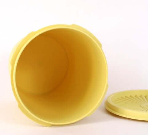 Grande boîte Tupperware soleil jaune vintage