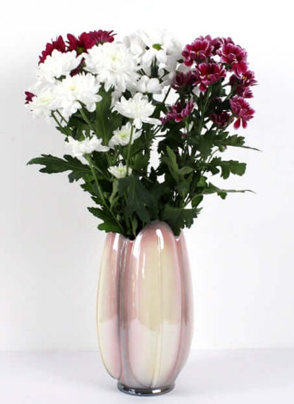 Grand vase vintage irisé en céramique